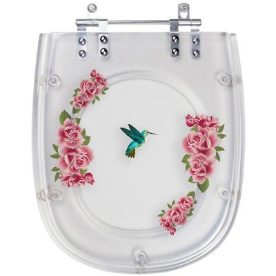 Assento Sanitário Beija Flor Alongado Resina Plástica Parafusado Convencional Transparente Pontto