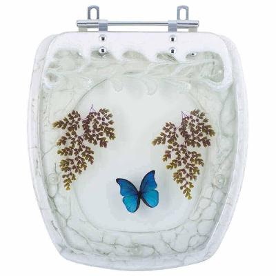 Assento Sanitário Amarilis Alongado Convencional Decorado Branco Pontto Lavabo
