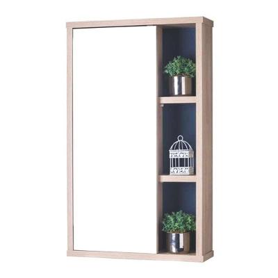 Armário para Banheiro Milano Suspenso com Espelho 1 Porta MDP 42CM Azul Marinho e Carvalho Pontto