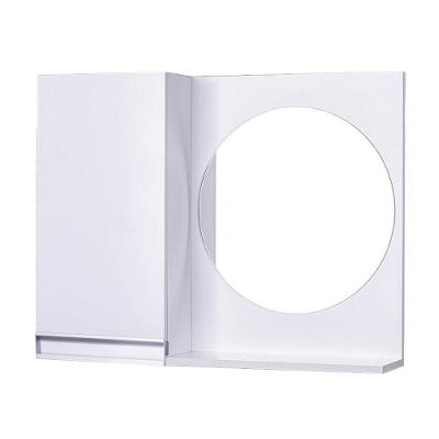 Armário para Banheiro com Espelho Redondo Suspenso sem Portas sem Gavetas MDP 58CM Branco Pontto