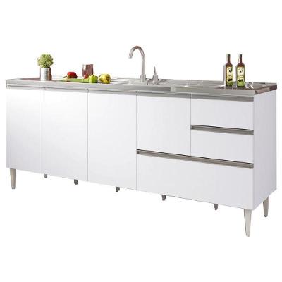 Balcão Maceió para Pia 4 Portas 2 Gavetas MDP 196CM Branco