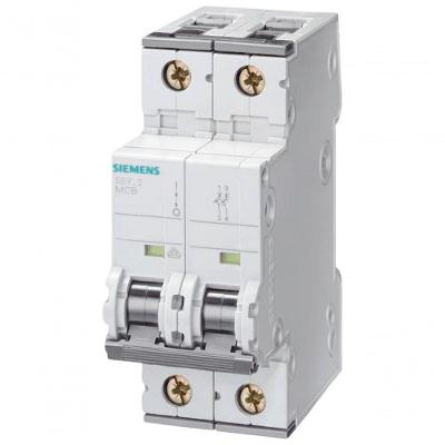 Disjuntor 5SY4225-7 Bipolar Curva C Proteção Contra Curto-Circuito Inox Siemens 25A Bivolt