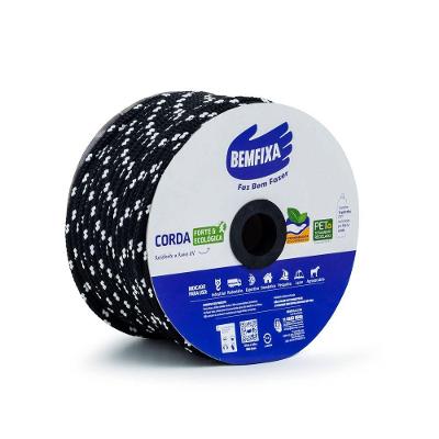 Corda 12mm Poliéster Preta com Diâmetro 12mm Preto Bemfixa 73M