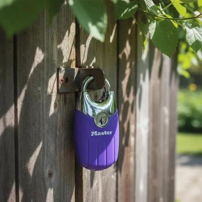 Cadeado Fusion com Haste Ajustável Reforçado Roxo Bemfixa 44MM