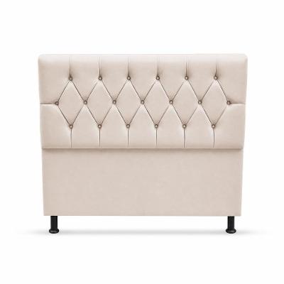 Cabeceira Luna Solteiro Estofada MDF Suede Bege Milani Movelaria 90CM