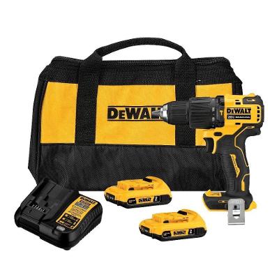 Parafusadeira-Furadeira com Impacto Dewalt Profissional DCD709D2 C-2 Baterias 20V 1650 RPM Amarelo