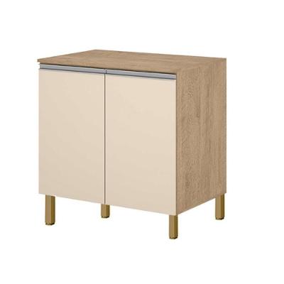Balcão Isabela 2 Portas MDF-MDP 79CM Amêndoa Off White Milani Movelaria