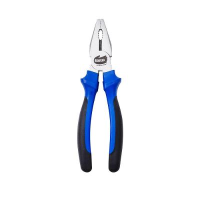 Alicate Universal 7 Polegadas com Corpo Forjado em Aço Temperado Azul e Preto Bemfixa
