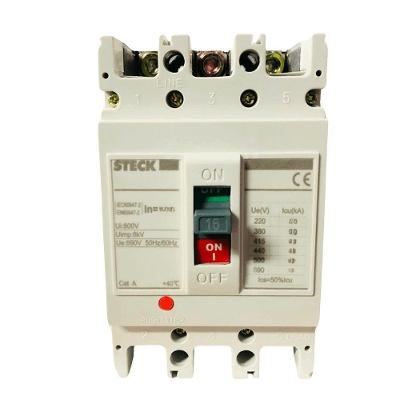 Disjuntor Caixa Moldada Tripolar SDLH16 com Disparadores Térmico e Magnético Inox Steck 16A