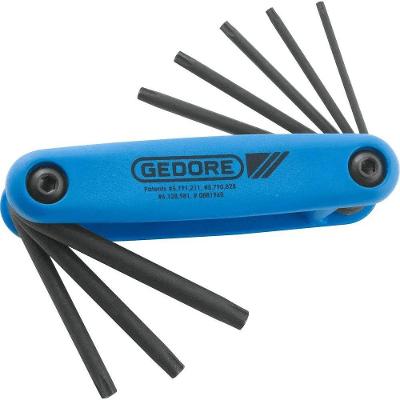 Chave Torx Jogo Portátil 024.650 com 8 Peças T9 a T40 Azul Gedore