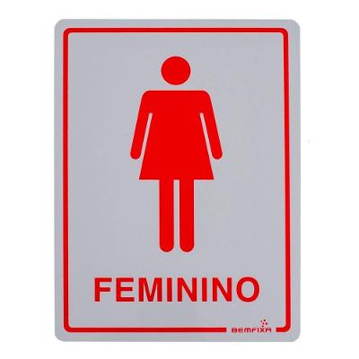 Placa de Sinalização Feminino com Comunicação Clara 15X20 cm Bemfixa