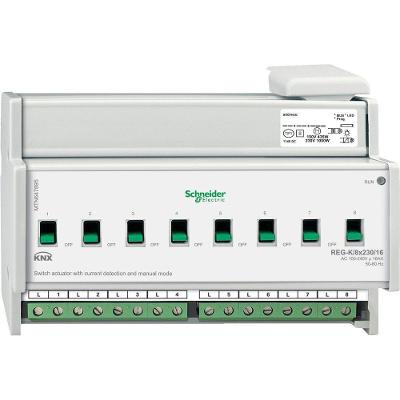Módulo Atuador On Off Knx REG-K-8x230-16 C Acionamento Manual 8 Canais Bivolt Schneider Electric