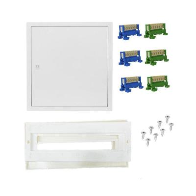 Kit Porta+Barramentos Neutro-Terra para Quadro Embutir Platinnum Box 47 Disjuntores PLA0316EK Steck