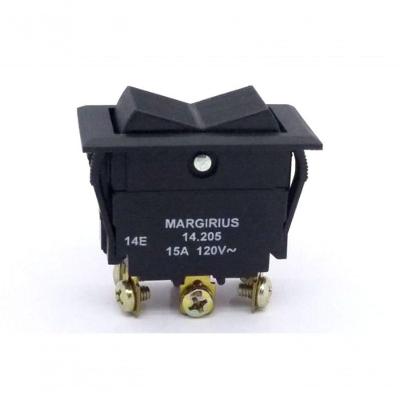 Interruptor 14205 Bipolar 3 Posições 15A com Atuador Tecla Preto Margirius