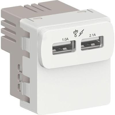 Carregador USB Módulo S3B70820 2 Tomadas USB 2.0 e 2.1A 127-220V Branco Schneider