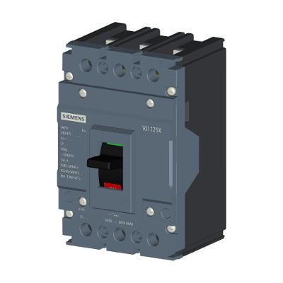 Disjuntor Caixa Moldada Tripolar 3VJ1 SINOVA Sobrecorrente Termomagnetico 380V 125A 3P Siemens