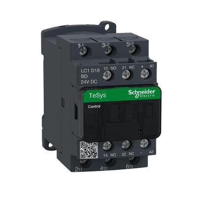 Contator Tripolar LC1D186BD 18A 24Vcc 1NA+1NF Terminal Olhal IP20 Schneider Electric