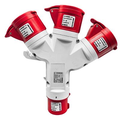 Tomada Industrial Múltipla N44086 16A 3P+T 380-440V IP44 Vermelho Steck