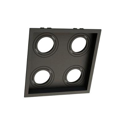 Spot Snoow Embutir Recuado Quadruplo para 4 PAR20 Preto Bivolt Promogal
