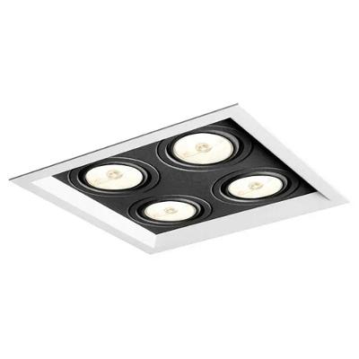 Spot Recuado II Embutir no Teto 4 Lâmpadas E27 Bivolt Branco-Preto 324CM