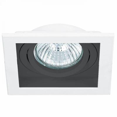 Spot Quadrado NS7351P com Moldura para Mini Dicróica GU10 Bivolt Branco e Preto Bella Iluminação