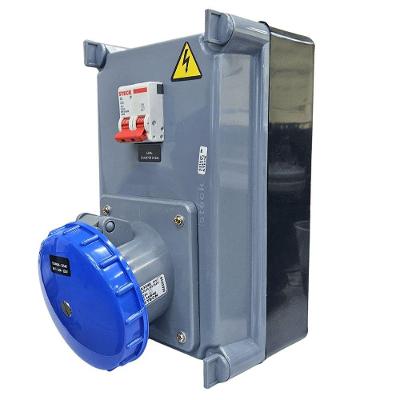 Quadro de Sobrepor com Tomada e Disjuntor S310109 Robusto IP40 Inox Steck 63A 2P+T 200-250V 220V