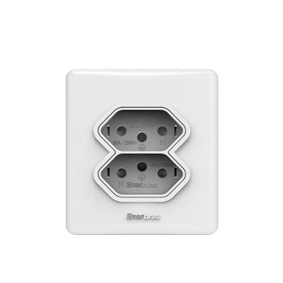 Conjunto de Tomadas 2 Unidades 20A 2P+T Linha e Praticidade Branco Bivolt Enerbras