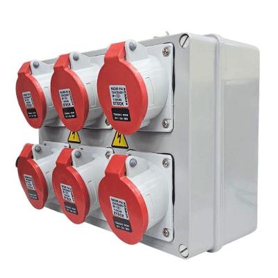Quadro de Sobrepor S322107 com 6 Tomadas 32A 3P+T 380-440V IP44 Inox Steck