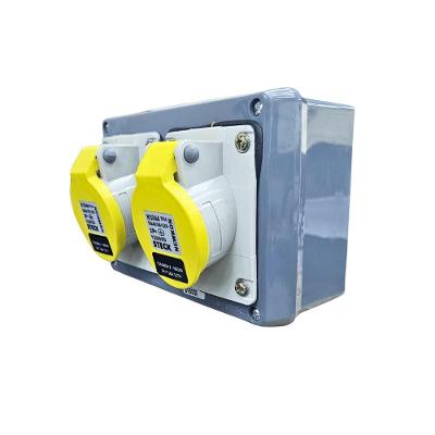 Quadro de Sobrepor com Tomadas S304127 com 2 Tomadas Industriais 16A 2P+T IP44 Inox Steck