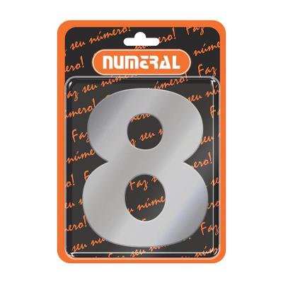 Placa N graus  8 Acm Aço Escovado para Identificacao Bivolt Metalica Numeral