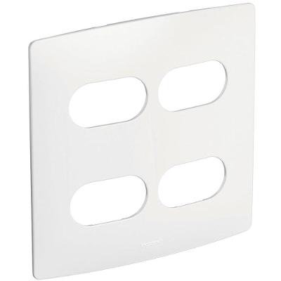 Placa de Interruptor e Tomada Nereya 2+2 Postos Design 4x4 Branco Pial