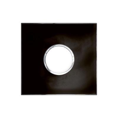 Placa 2 Postos 4x4 Redondo Mirror Black Arteor 575643B Preto Bivolt Pial