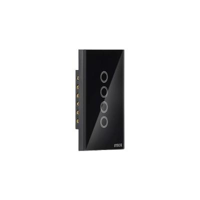 Interruptor Touch Wi-fi Smarteck 4 Módulos com Comando de Voz Preto Steck SMCI4PS1