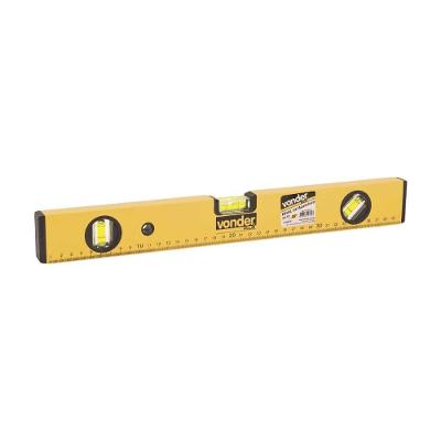 Nível Alumínio 35.35.000.160 com 3 Bolhas Vertical Horizontal e 45 graus  Amarelo Vonder