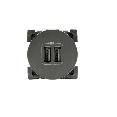 Módulo Carregador USB 573398B 1500mA Redondo Amadeirado Pial 2 Módulos