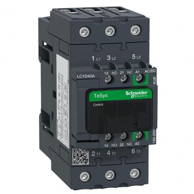 Contator Tripolar LC1D40AKUE 40A 1NA+1NF Bivolt Aplicação Motor Schneider Electric