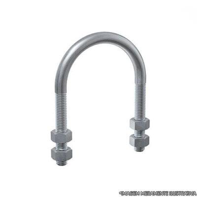 Grampo U 1"X5-16" Galvanizado a Fogo com Porcas e Arruelas Rudge Ramos