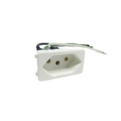 Tomada Tripolar TPA2-3 com Cabo Bivolt 10A Poço Interno Branco Margirius