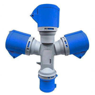 Tomada Industrial Múltipla N44089 16A 3P+T 200-250V IP44 9H Azul Steck