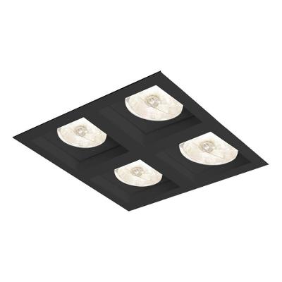 Spot IN65043PT-PT Incandescente Flat Embutido Recuado para 4 PAR20 Preto Bivolt