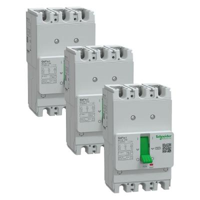 Disjuntor Gopact MCCB 125 Tripolar com Proteção Térmica Fixa Cinza Schneider Electric 50A 15KA