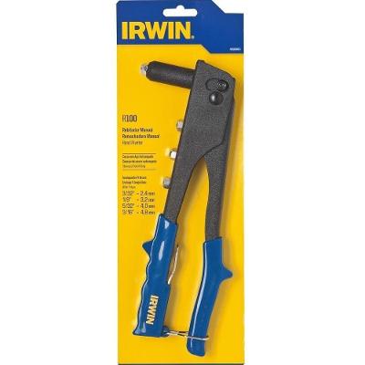 Rebitador Manual Tipo Alicate R100 com Corpo em Aço e Cabo Antideslizante 4 Bicos Irwin 10.5CM