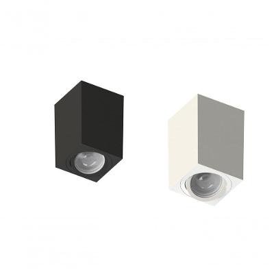 Plafon Sobrepor SE-385.2523 Face Plana para 1 Dic. GU10 Quadrado Branco Save Energy