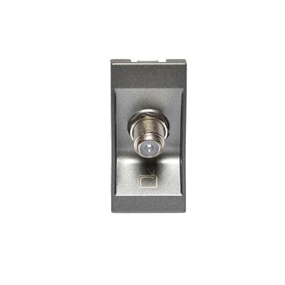 Tomada TV 1M Quadrado Magnésio Arteor 582650B para Antena Cinza Pial Bivolt