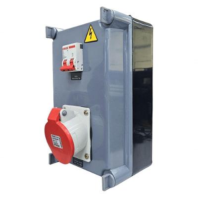 Quadro de Sobrepor com Tomada e Disjuntor S310114 32A 2P+T 380-440V IP40 Inox Steck