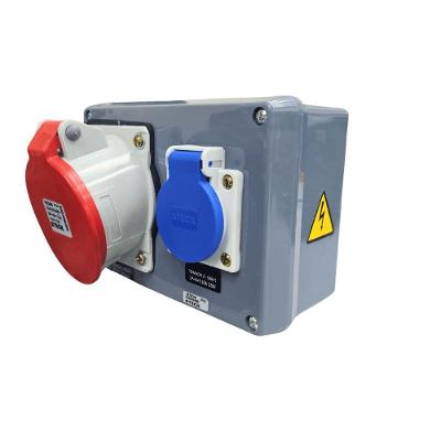 Quadro de Sobrepor com Tomadas S304126 com Tomada Industrial 32A 3P+T+N e Padrão 20A 2P+T IP40 Steck