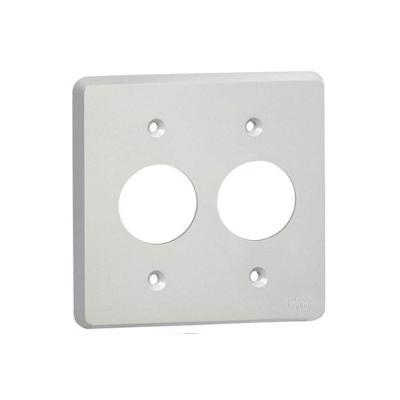 Placa de Tomadas 8555 2 Tomadas Redondas Silentoque Branco Pial 4X4