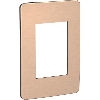 Placa 2x4 3 Módulos Orion Grafite e Alumínio Magma Cobre Schneider Electric S733103959