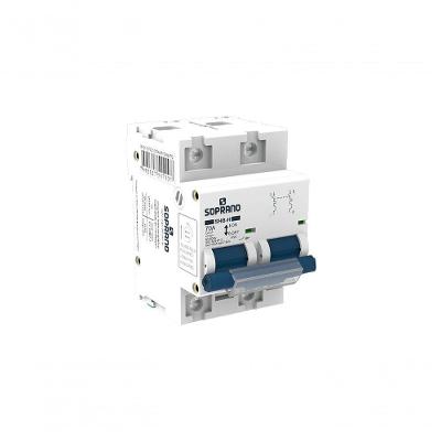 Disjuntor SHB2 Bipolar 10kA Contatos em Ligas Metálicas Inox Soprano 2X70A