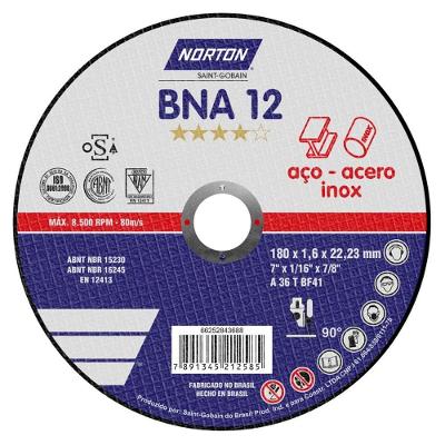 Disco de Corte BNA12 para Aço Carbono e Inox com Precisão e Rendimento Inox Norton